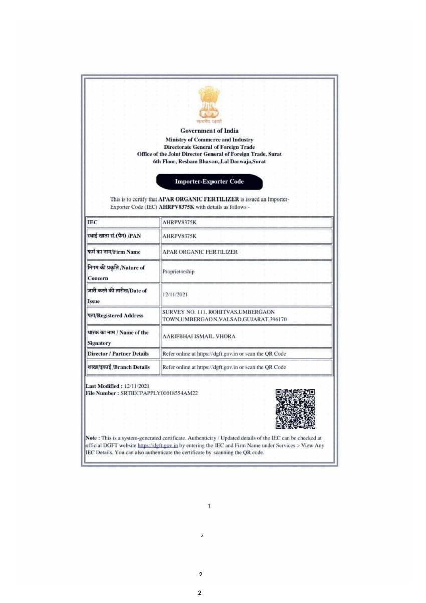 APAR company document page 2