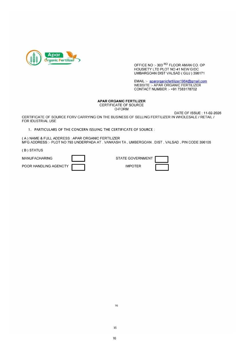 APAR company document page 16